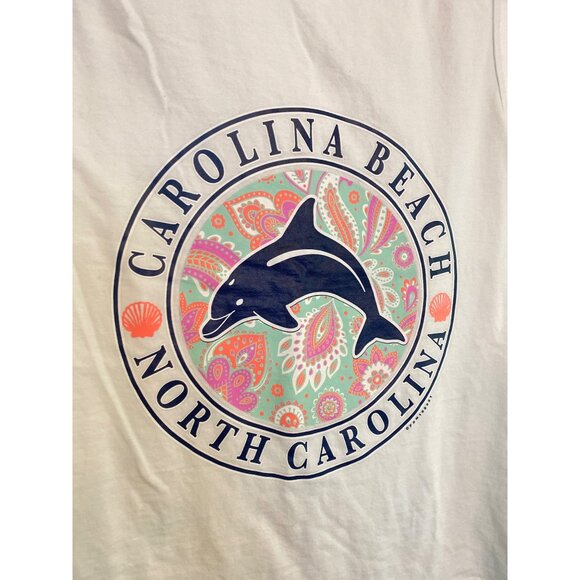 Comfort Colors Carolina Beach North Carolina Cotton Dolphin Tank Top Size S - Picture 3 of 4